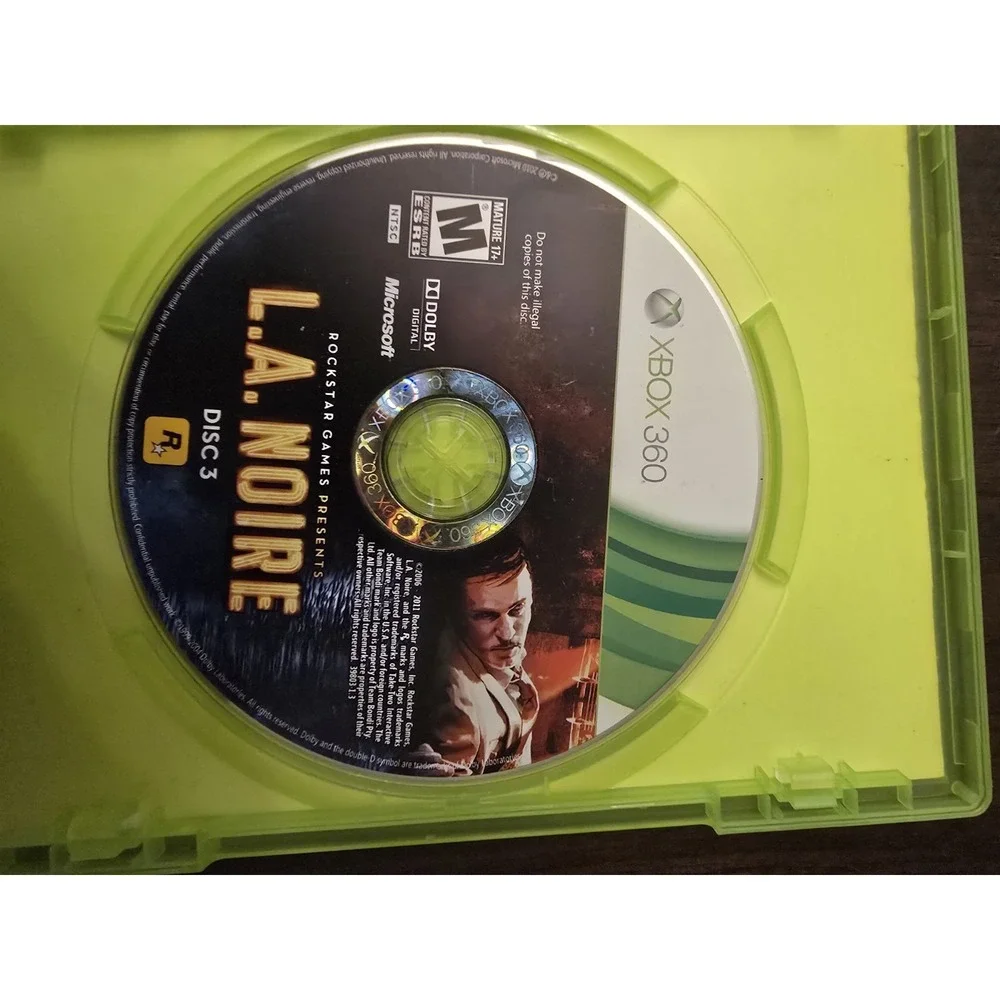 L.A. Noire Microsoft Xbox 360‎ Video Game Complete , Three Disc Set